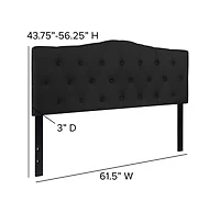 Arched Queen Button Tufted Upholstered Headboard