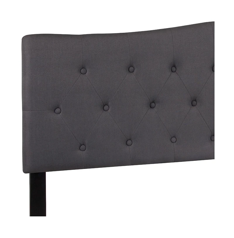 Arched King Button Tufted Upholstered Headboard