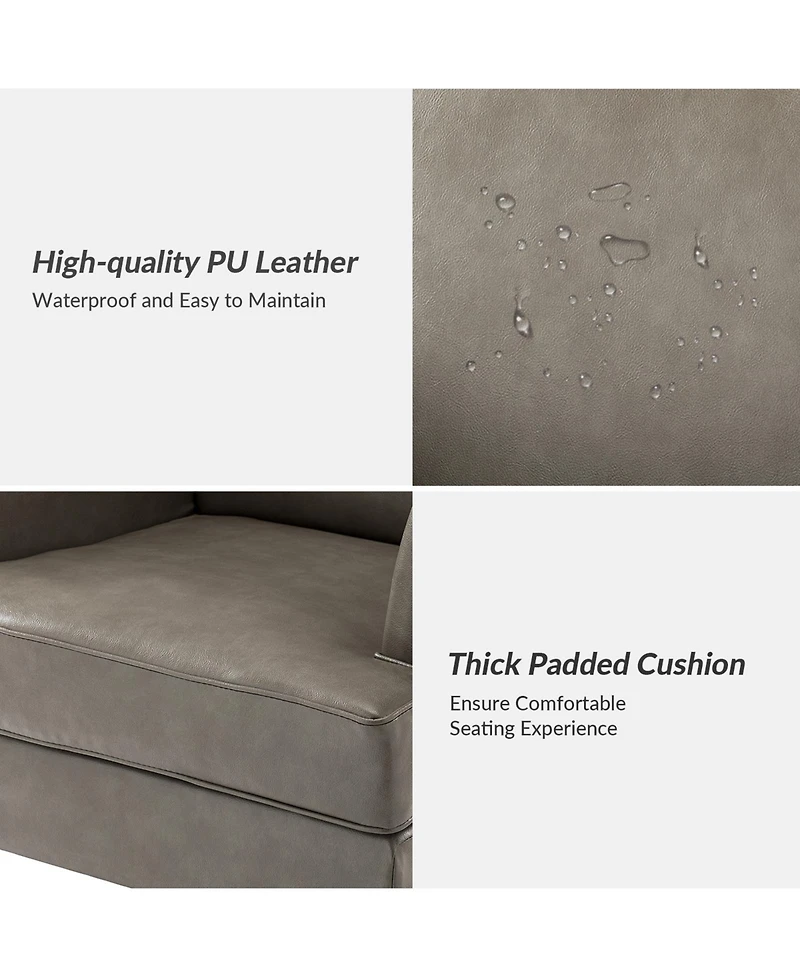 Nihad Modern Faux Leather Accent Chair with Nailhead Trim