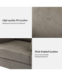 Nihad Modern Faux Leather Accent Chair with Nailhead Trim