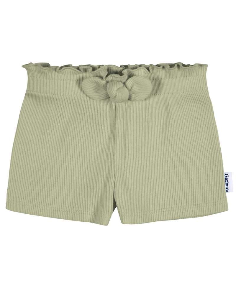 Gerber Toddler Girls Pull-On Knit Shorts, 3-Pack