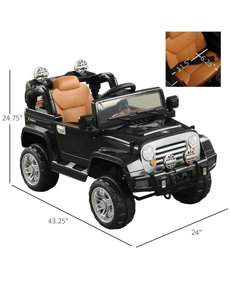Dual 6V Electric Outdoor Off-Road Kids Ride-On Toy Jeep Truck Remote Control MP3