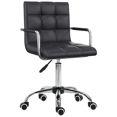 Homcom Executive Pu Leather Office Mid-back Ergonomic Swivel Computer Desk
