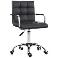 Homcom Executive Pu Leather Office Mid-back Ergonomic Swivel Computer Desk