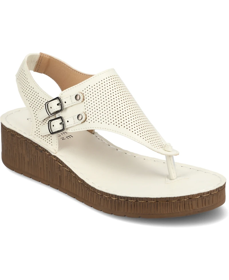 Journee Collection Women's Mckell Wedge Sandals