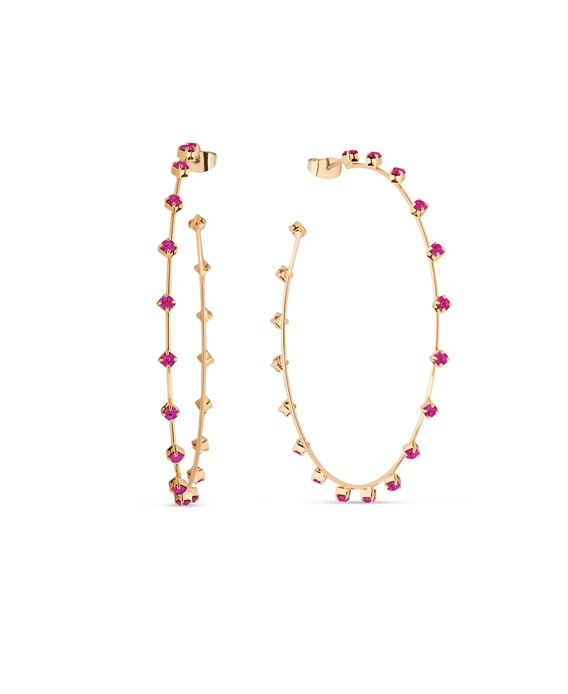 Ettika Simple Spark Crystal 18k Gold Plated Hoops