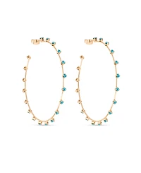 Ettika Simple Spark Crystal 18k Gold Plated Hoops