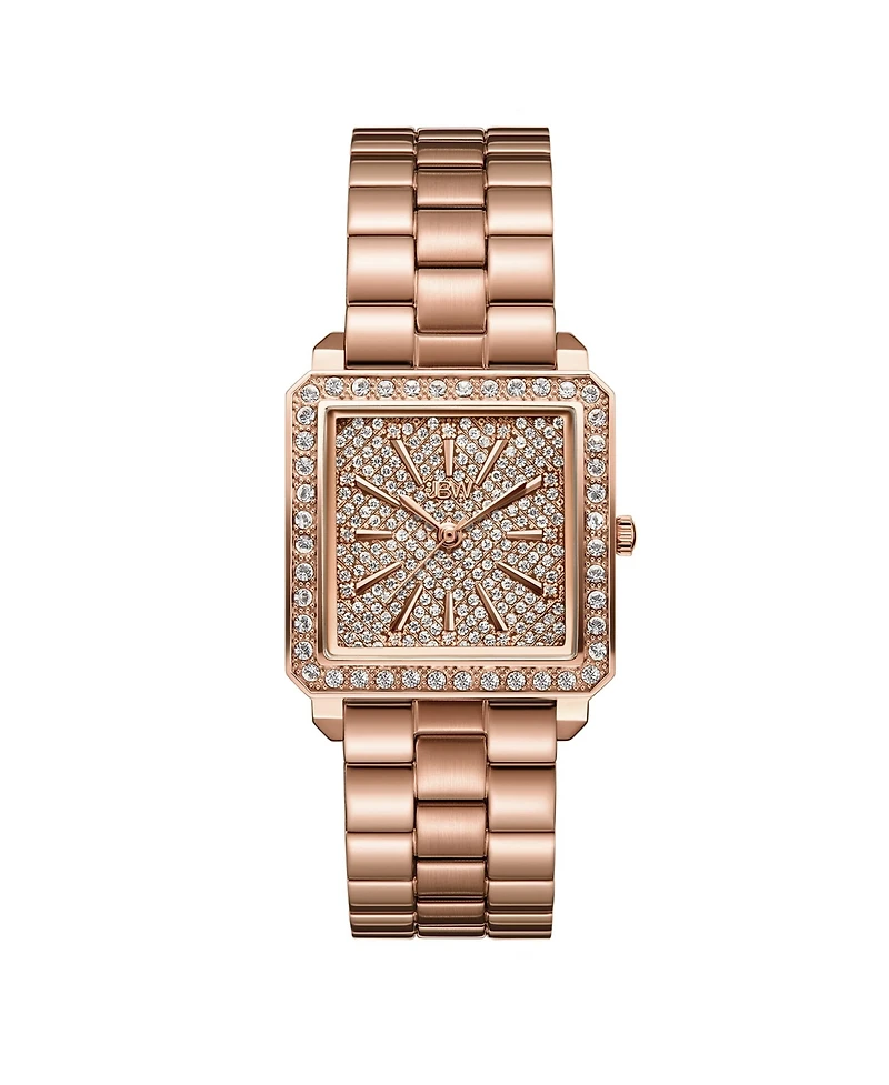 Jbw Women's Cristal Quartz 18K Rose Gold-Plated Stainless Steel Watch Set, 28mm
