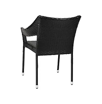 Emma+Oliver Embry All-Weather Indoor/Outdoor Stacking Patio Dining Chairs With Steel Frame And Weather Resistant Pe Rattan