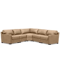 Radley 113" 5-Pc. Leather Wedge L Shape Modular Sectional, Created for Macy's