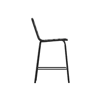 Jens Metal Dining Stool With Triple Slatted Back For Indoor And Outdoor Use