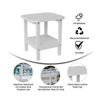 Nassau 2-Tier Adirondack Side Table, All-Weather Hdpe Indoor/Outdoor Accent Table