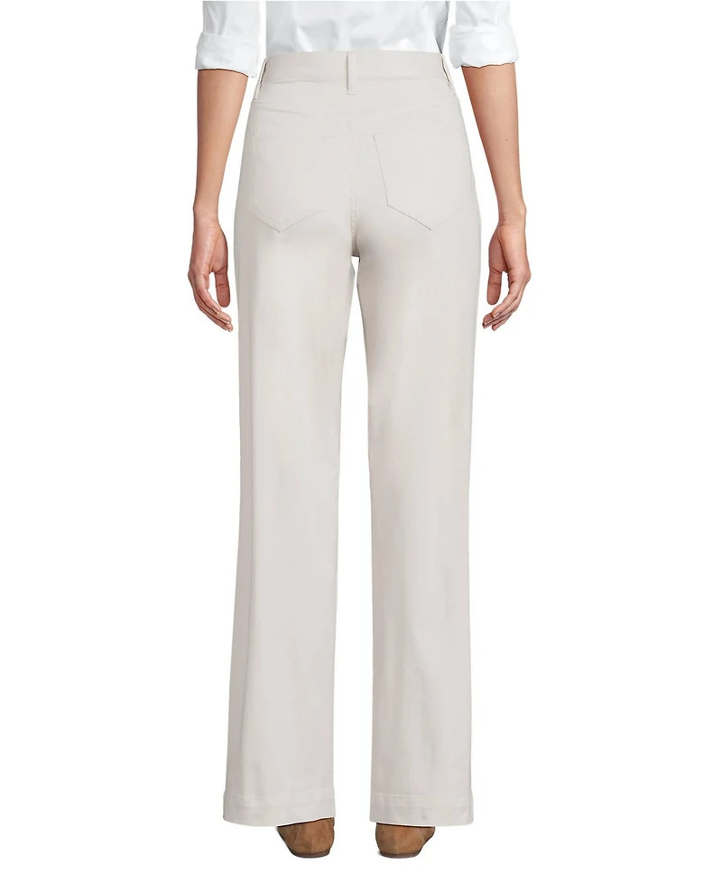Lands' End Women's High Rise 5 Pocket Wide Leg Chino Pants