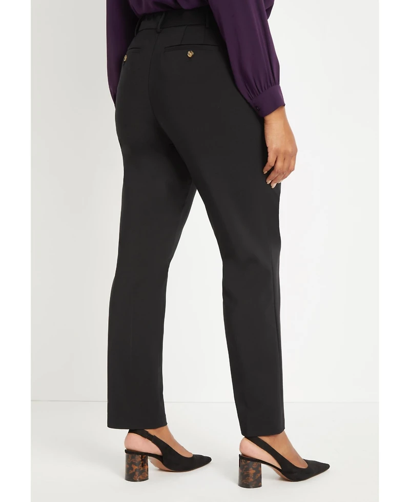 Eloquii Plus Size Tall Kady Fit Double-Weave Pant