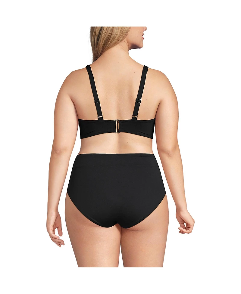 Lands' End Plus Size Twist Front Underwire Bikini Swimsuit Top