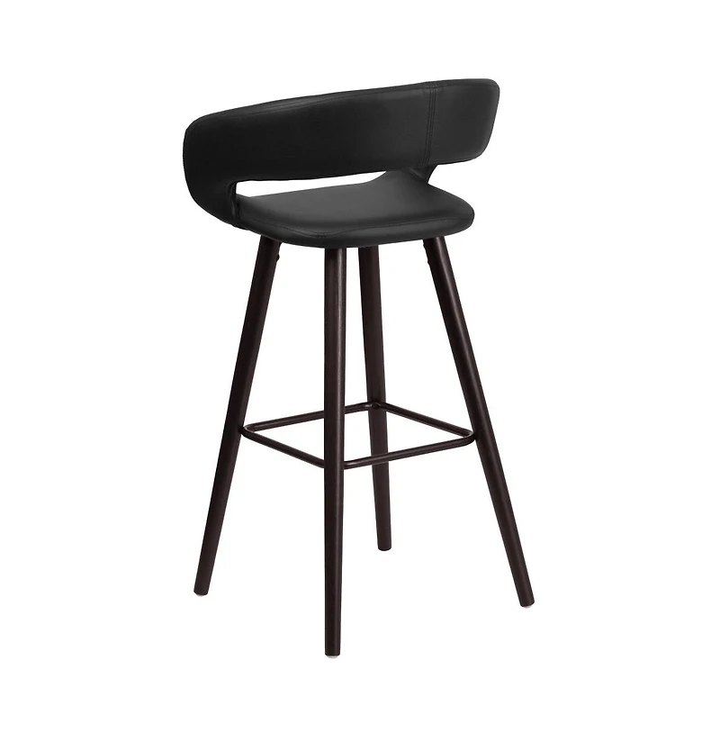 Plath Wood Ultramodern Bar Counter Stool With Upholstered Seat