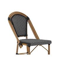 Sacha Set Of Two Stacking Bistro Counter Stools With Pe Seats And Backs Metal Frames For Indoor/Outdoor Use