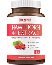 Hawthorn Berry Capsules, Cardiovascular and Immune Health, 4:1 Extract, Health's Harmony