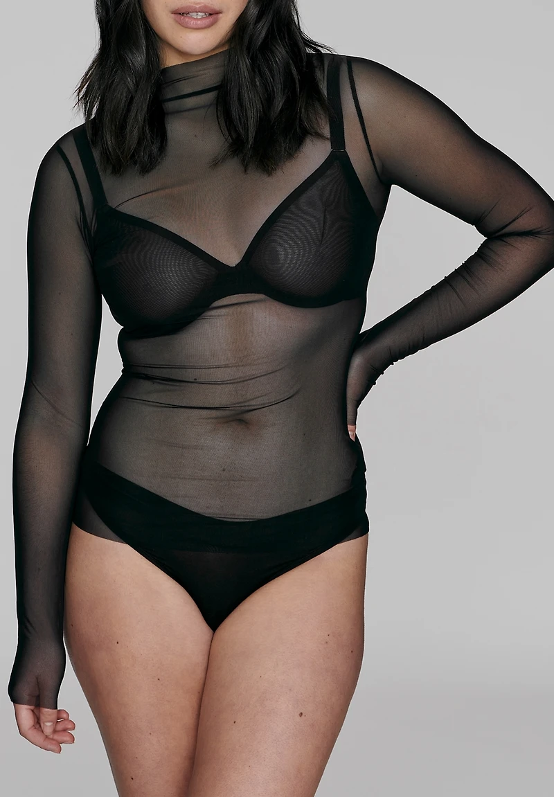 Cuup Plus The Mockneck Top - Mesh