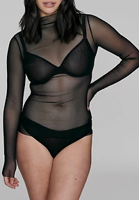Cuup Plus The Mockneck Top - Mesh