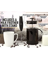 French Press Coffee Pot and Milk Frother Set