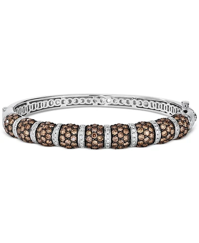 Le Vian Chocolate Diamond & Vanilla Diamond Pave Bangle Bracelet (7-1/20 ct. t.w.) in 14k White Gold