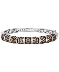 Le Vian Chocolate Diamond & Vanilla Diamond Pave Bangle Bracelet (7-1/20 ct. t.w.) in 14k White Gold