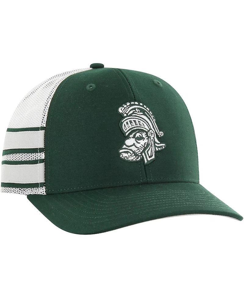 47 Brand Men's Green Michigan State Spartans Straight Eight Adjustable Trucker Hat
