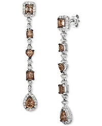 Le Vian Chocolate Diamond & Vanilla Diamond Linear Drop Earrings (4-1/2 ct. t.w.) in 18k White Gold