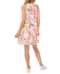 CeCe Women's Tropical Tie-Back Halter Tiered Mini Dress