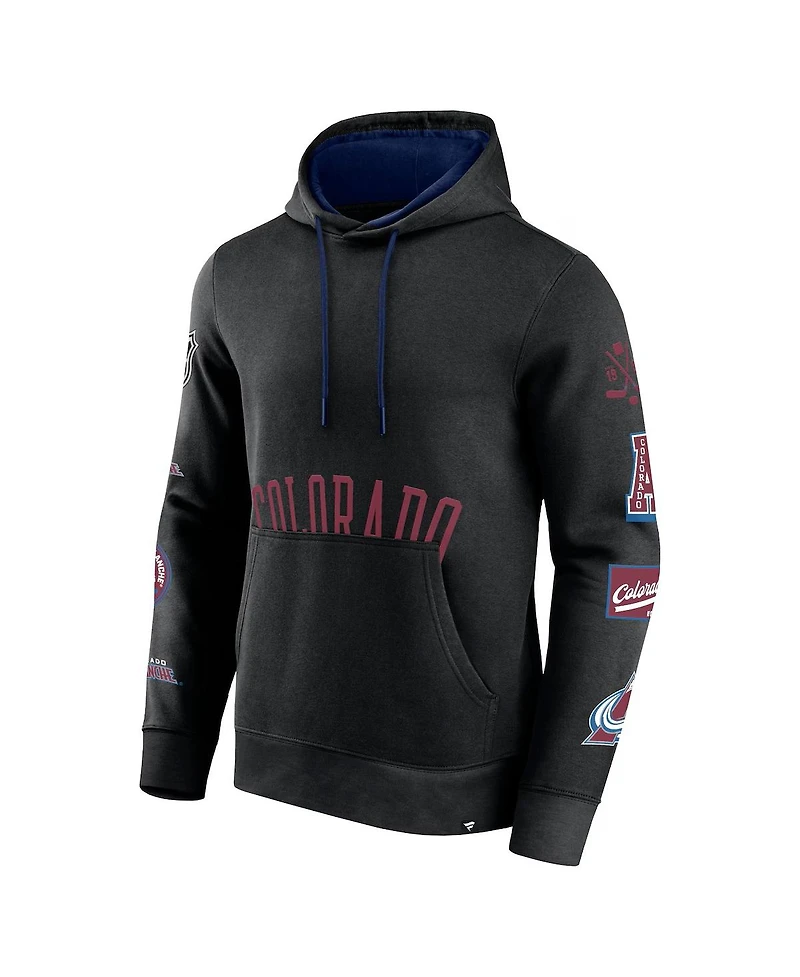 Fanatics Branded Men's Black Colorado Avalanche Wild Winner Fleece Pullover Hoodie