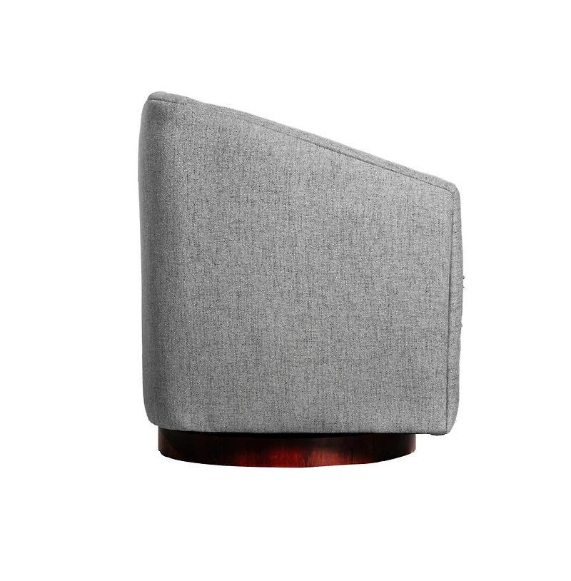 Wyn Upholstered Club Style Barrel Chair With Sloped Armrests And 360 Degree Swivel Base In A Vinyl Wrap