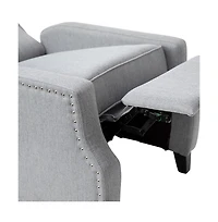 Mauro Contemporary Pushback Recliner With Accent Nail Trim-Wingback Manual