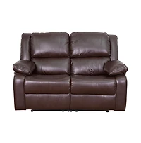 Bustle Back Loveseat With Two Built-In Recliners