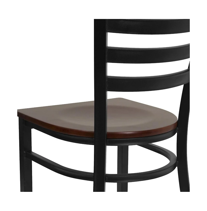 Emma+Oliver 2 Pack Ladder Back Metal Restaurant Chair
