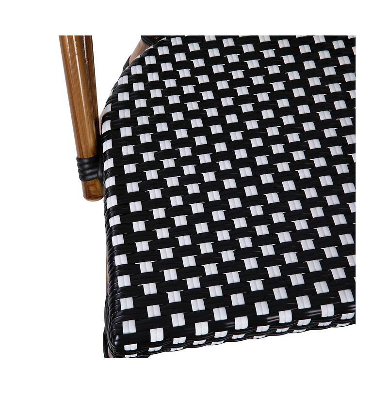 Merrick Lane Sacha Stacking Bistro Chair With Pe Seat And Back And Aluminum Frame For Indoor/Outdoor Use