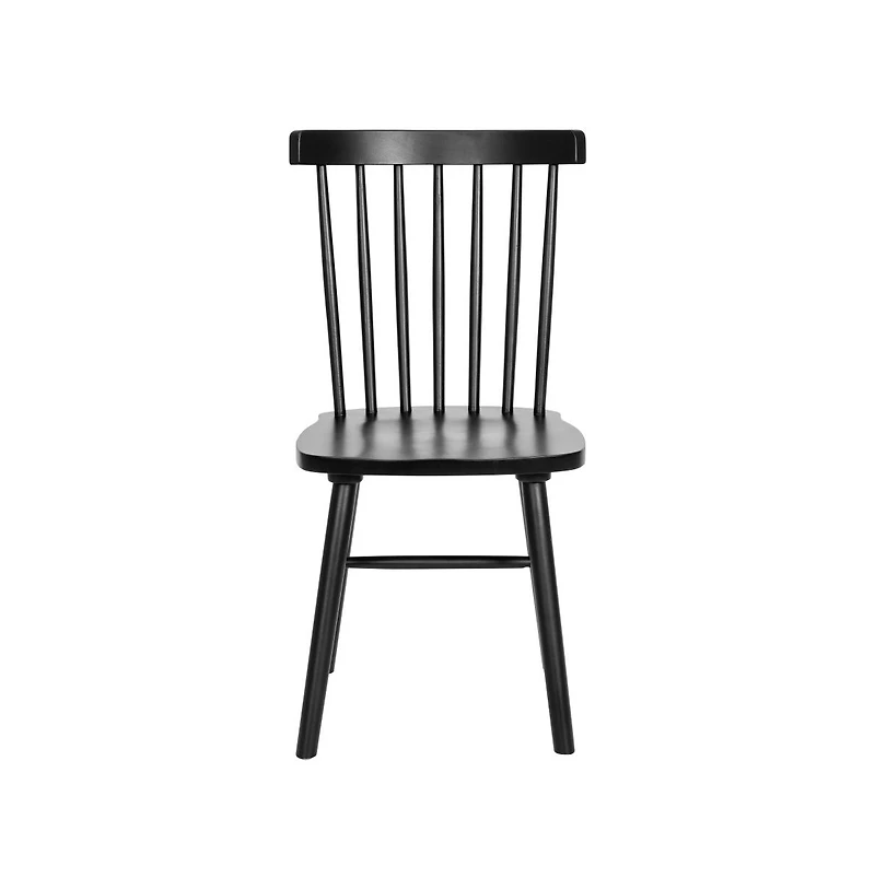 Torrin Set Of Two Premium Solid Wood Spindle Back Dining Chairs With Saddle Seats And Floor Protectant Felt Pads