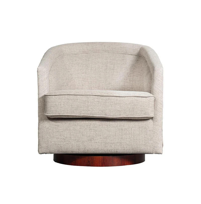 Wyn Upholstered Club Style Barrel Chair With Sloped Armrests And 360 Degree Swivel Base A Vinyl Wrap