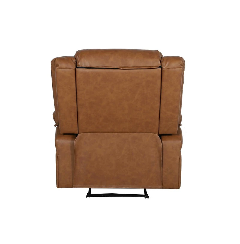 Recliner With Bustle Back And Padded Arms