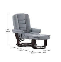 Multi-Position Stitched Recliner & Ottoman With Swivel Base
