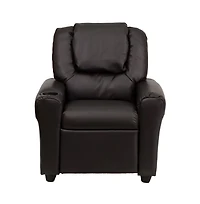 Contemporary Kids Recliner Chair With Cup Holder And Headrest