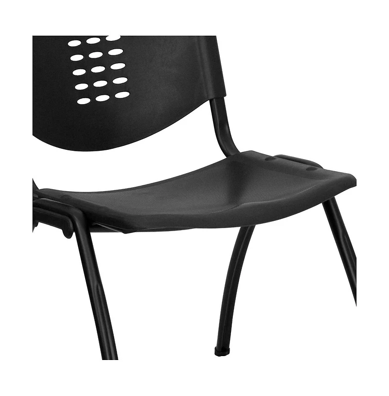 880 Lb. Capacity Plastic Stack Chair With Oval Cutout Back
