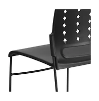 Emma+Oliver Home Office Plastic Accent Sled Base Stack Chair - Air-Vent Back