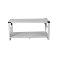 Merrick Lane Green River Modern Farmhouse Engineered Wood Coffee Table And Powder Coated Steel Accents