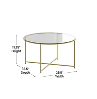 Fairdale Coffee Table With Round Cross Brace Frame