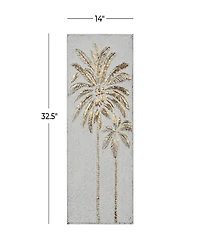 Rosemary Lane Gold Metal Relief Palm Tree Wall Decor with Gold Detailing 14" x 1" x 33"