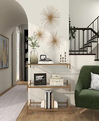 Rosemary Lane Gold Metal Starburst 3D Wall Decor, Set of 3 13", 17", 21"W