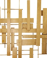 CosmoLiving by Cosmopolitan Gold Metal 3D Stripes Geometric Wall Decor 62" x 2" x 32"