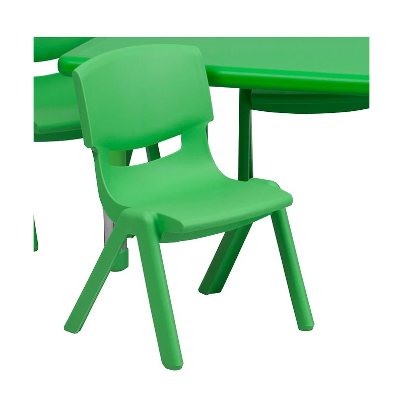 Emma+Oliver 24"W X 48"L Rectangular Plastic Height Adjustable Activity Table Set With Chairs