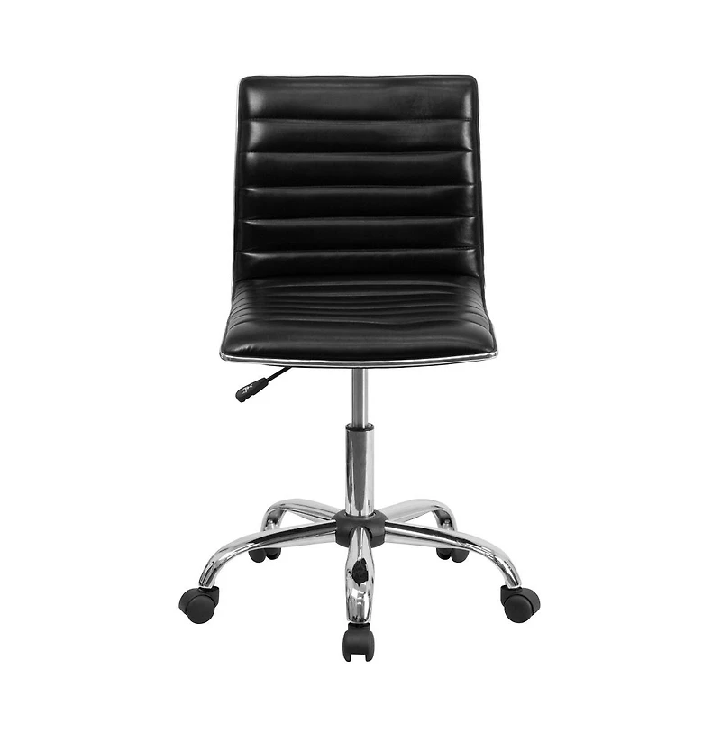 Merrick Lane Amelie Home Office Chair Ergonomic Executive Ribbed Low Back Armless Computer Desk - Base, Frame & Border